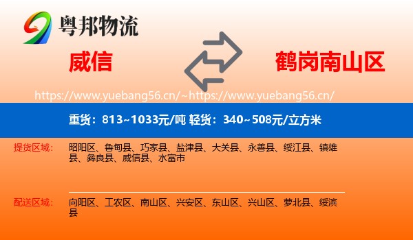 威信县到南山区物流专线
