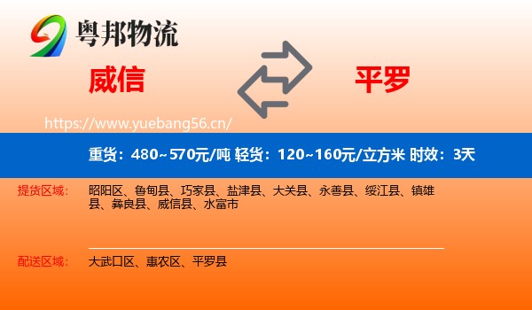 威信到平罗县物流专线名片
