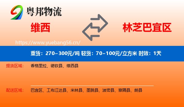 维西到巴宜区物流专线名片