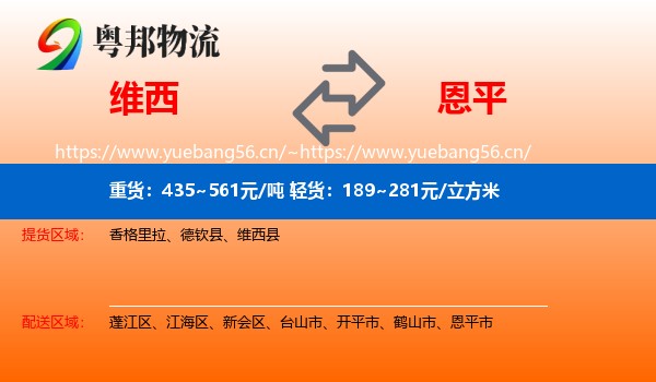 维西到恩平市物流