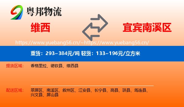 维西到南溪区物流