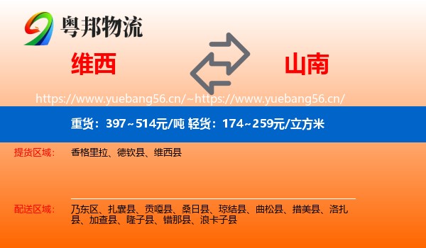 维西到山南物流