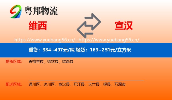 维西到宣汉县物流