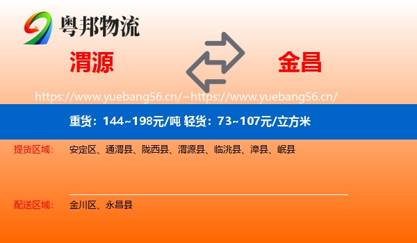 渭源到金昌物流