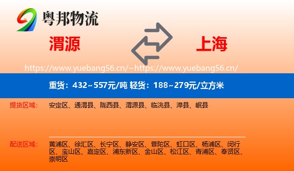渭源县到上海物流专线