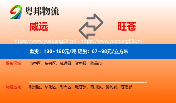 威远到旺苍县物流