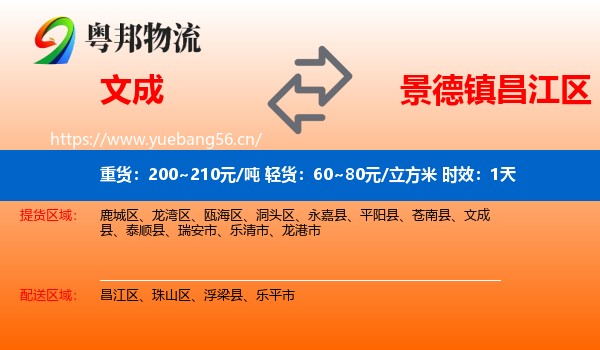文成到昌江区物流专线名片