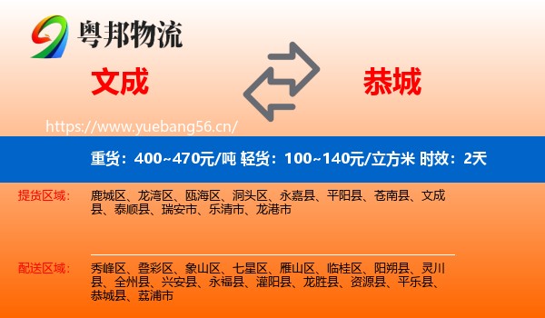 文成到恭城县物流专线名片