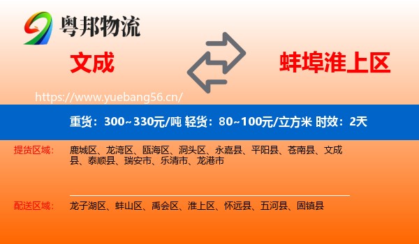 文成到淮上区物流专线名片