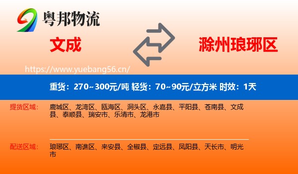 文成到琅琊区物流专线名片