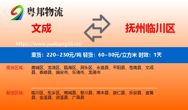 文成到临川区物流专线名片