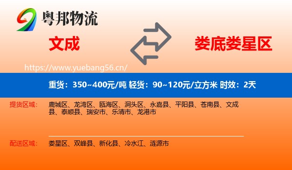 文成到娄星区物流专线名片