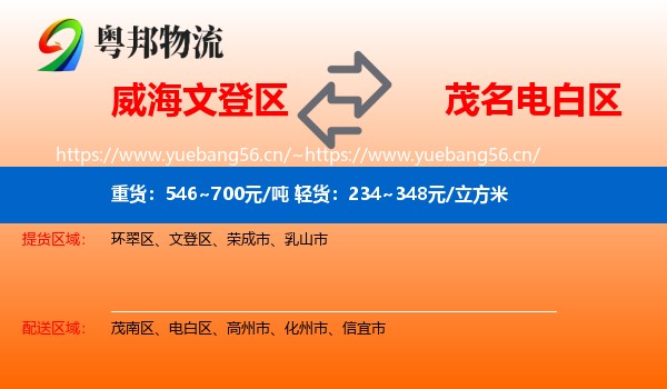 威海文登区到电白区物流