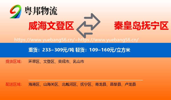 威海文登区到抚宁区物流