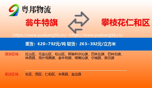 翁牛特旗到仁和区物流