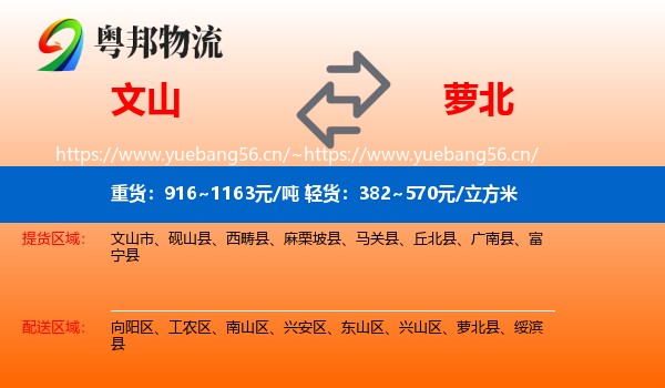 文山到萝北县物流专线