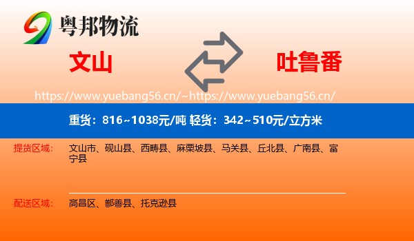 文山到吐鲁番物流