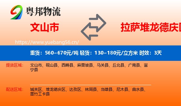 文山市到堆龙德庆区物流专线名片