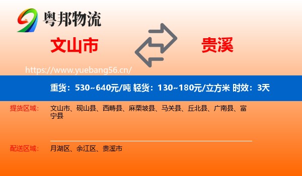文山市到贵溪市物流专线名片