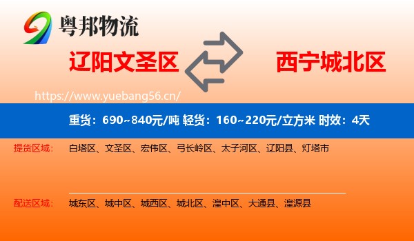 辽阳文圣区到城北区物流专线名片