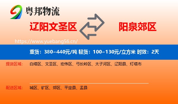 辽阳文圣区到郊区物流专线名片