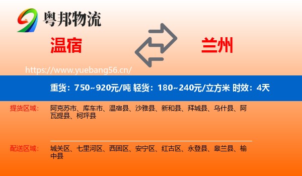 温宿到兰州物流专线名片