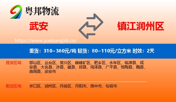 武安到润州区物流专线名片