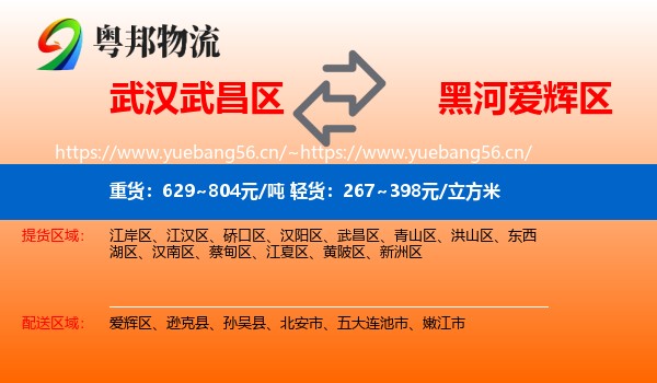 武汉武昌区到爱辉区物流