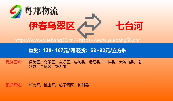 乌翠区到七台河物流专线