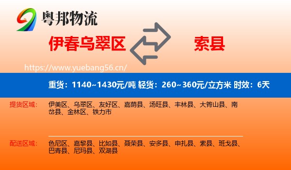 伊春乌翠区到索县物流 伊春乌翠区到索县物流专线名片