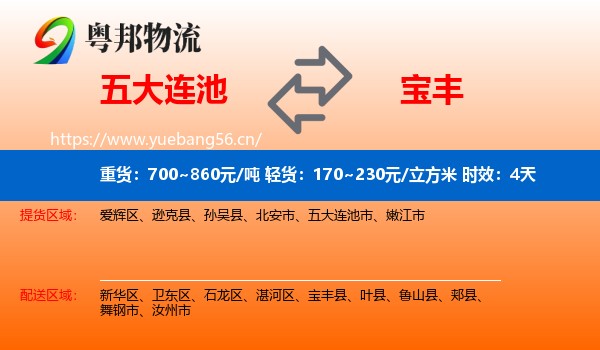 五大连池到宝丰县物流专线名片