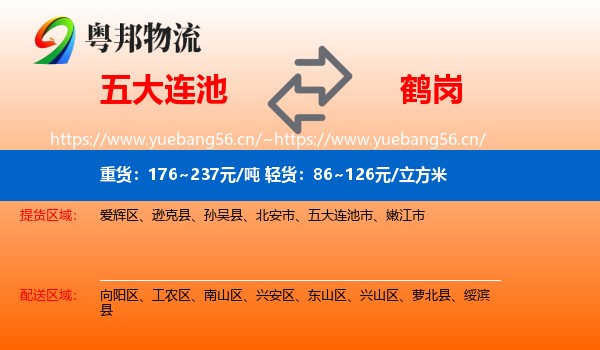 五大连池市到鹤岗物流专线