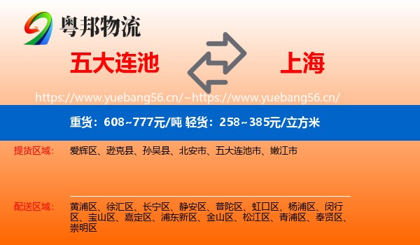五大连池市到上海物流专线