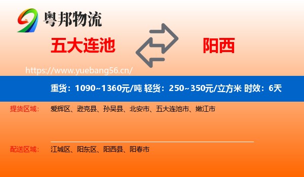 五大连池到阳西县物流专线名片
