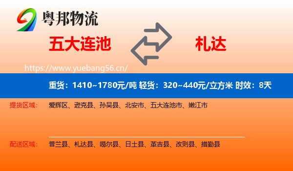 五大连池到札达县物流专线名片