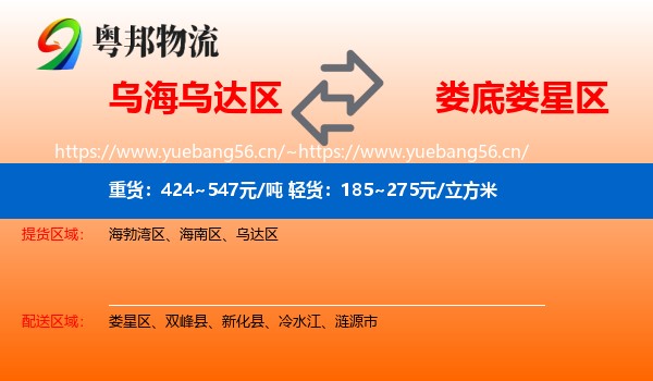 乌海乌达区到娄星区物流