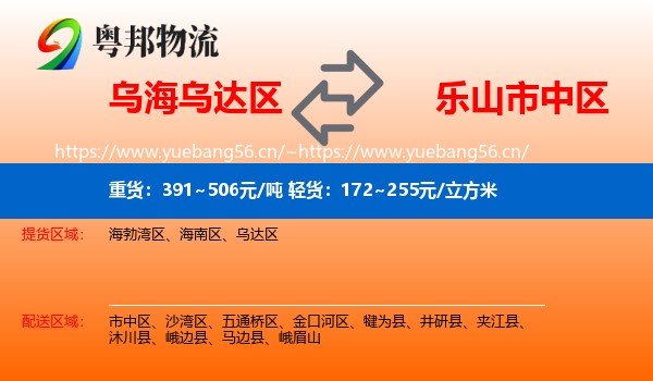 乌海乌达区到市中区物流