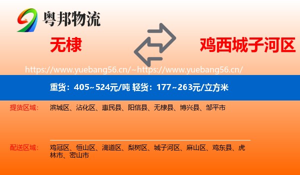 无棣县到城子河区物流专线