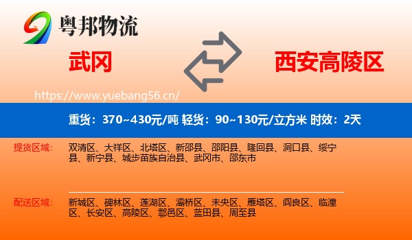 武冈到高陵区物流专线名片