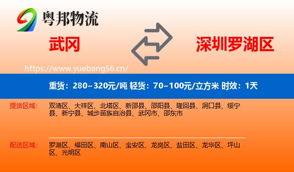 武冈到罗湖区物流专线名片
