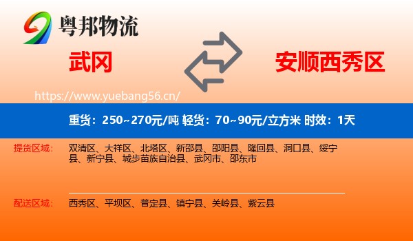 武冈到西秀区物流 武冈到西秀区物流专线名片