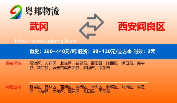 武冈到阎良区物流专线名片