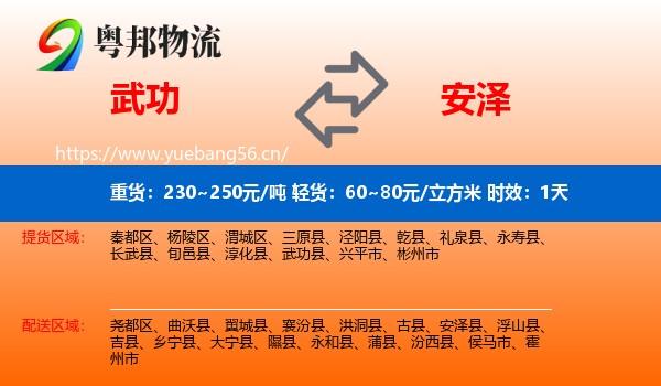 武功到安泽县物流专线名片