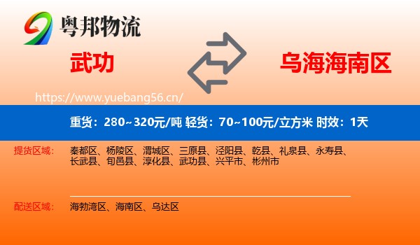 武功到海南区物流专线名片