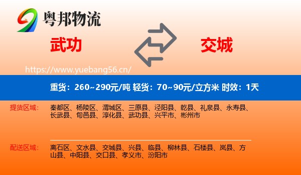 武功到交城县物流专线名片