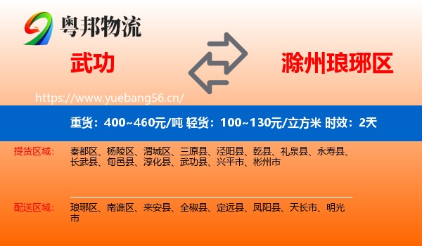 武功到琅琊区物流专线名片