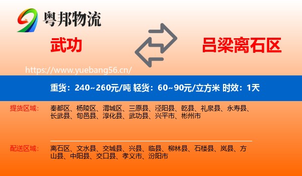 武功到离石区物流专线名片