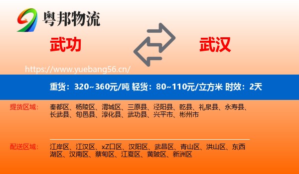 武功到武汉物流专线名片