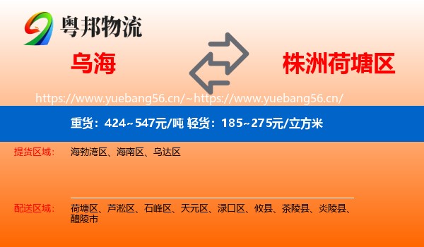 乌海到荷塘区物流