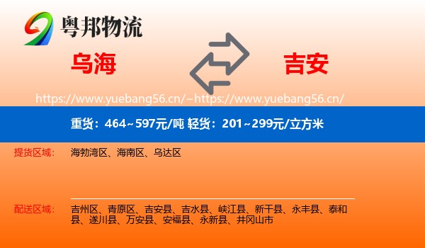 乌海到吉安物流专线